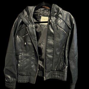 Sound & Matter Black Faux Leather Jacket, Women's Large